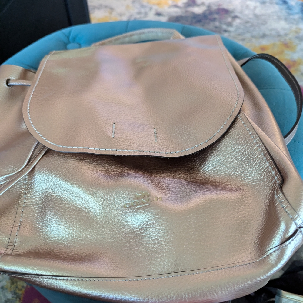 Coach Shimmering Gold Backpack